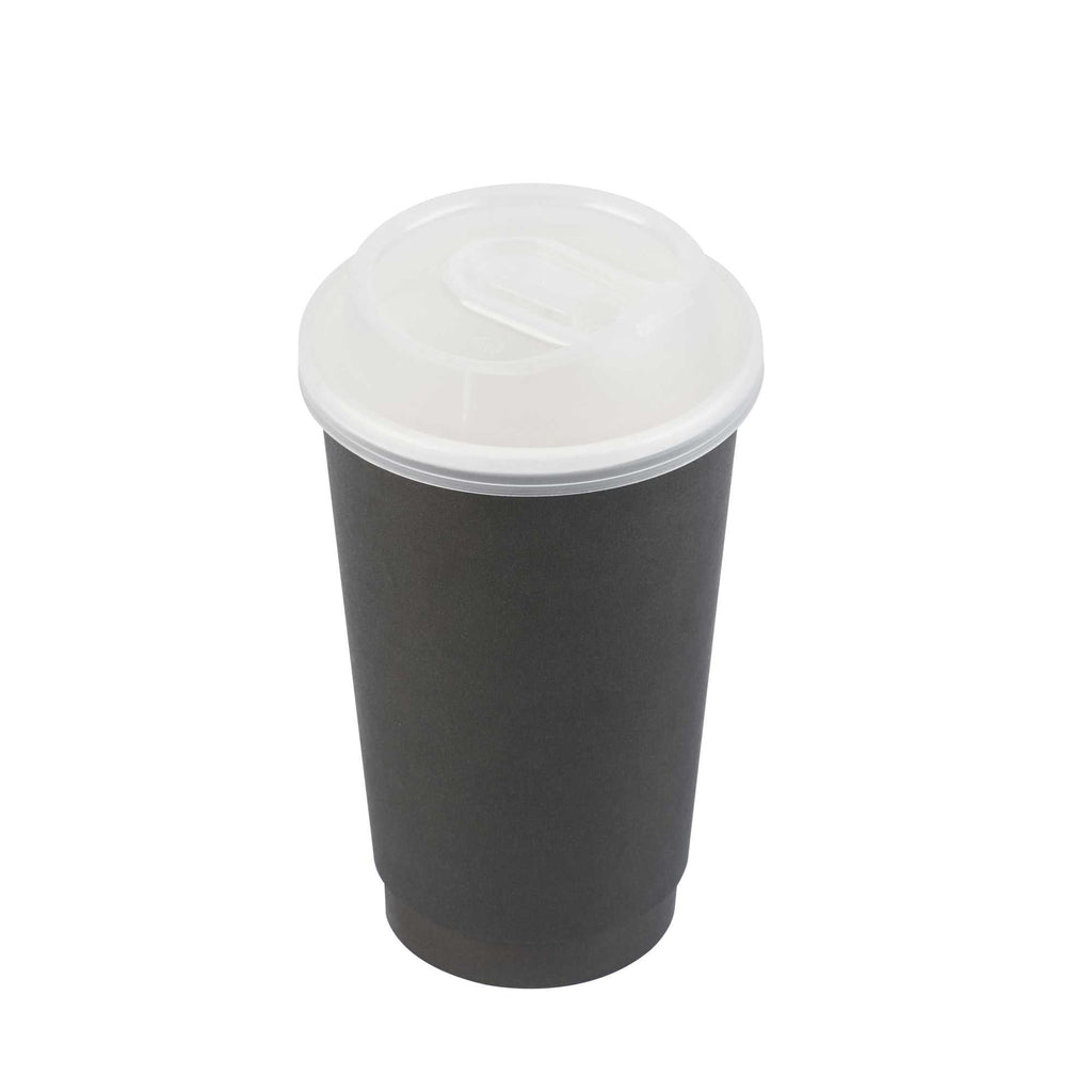 Restpresso Clear Plastic Coffee Cup Lid - with Detachable Plug, Fits 8, 12, 16 and 20 oz - 500 count box