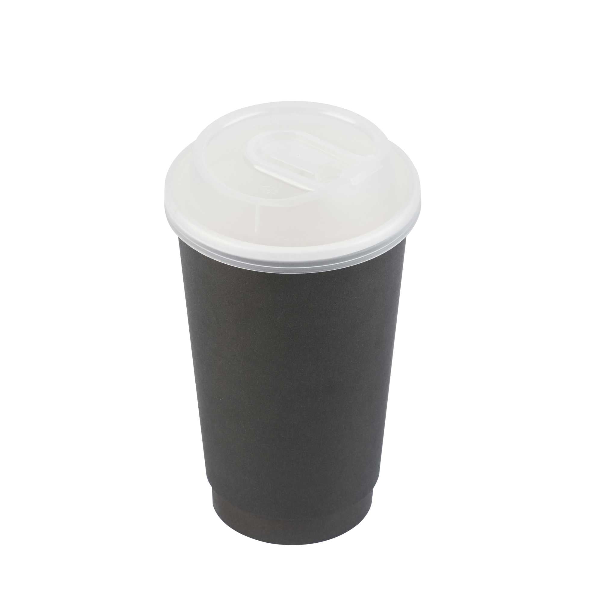 Restpresso Clear Plastic Coffee Cup Lid - with Detachable Plug, Fits 8, 12, 16 and 20 oz - 25 count box