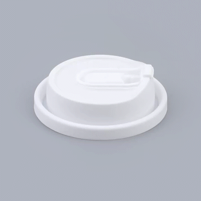 Restpresso White Plastic Coffee Cup Lid - with Detachable Plug, Fits 8, 12, 16 and 20 oz - 25 count box