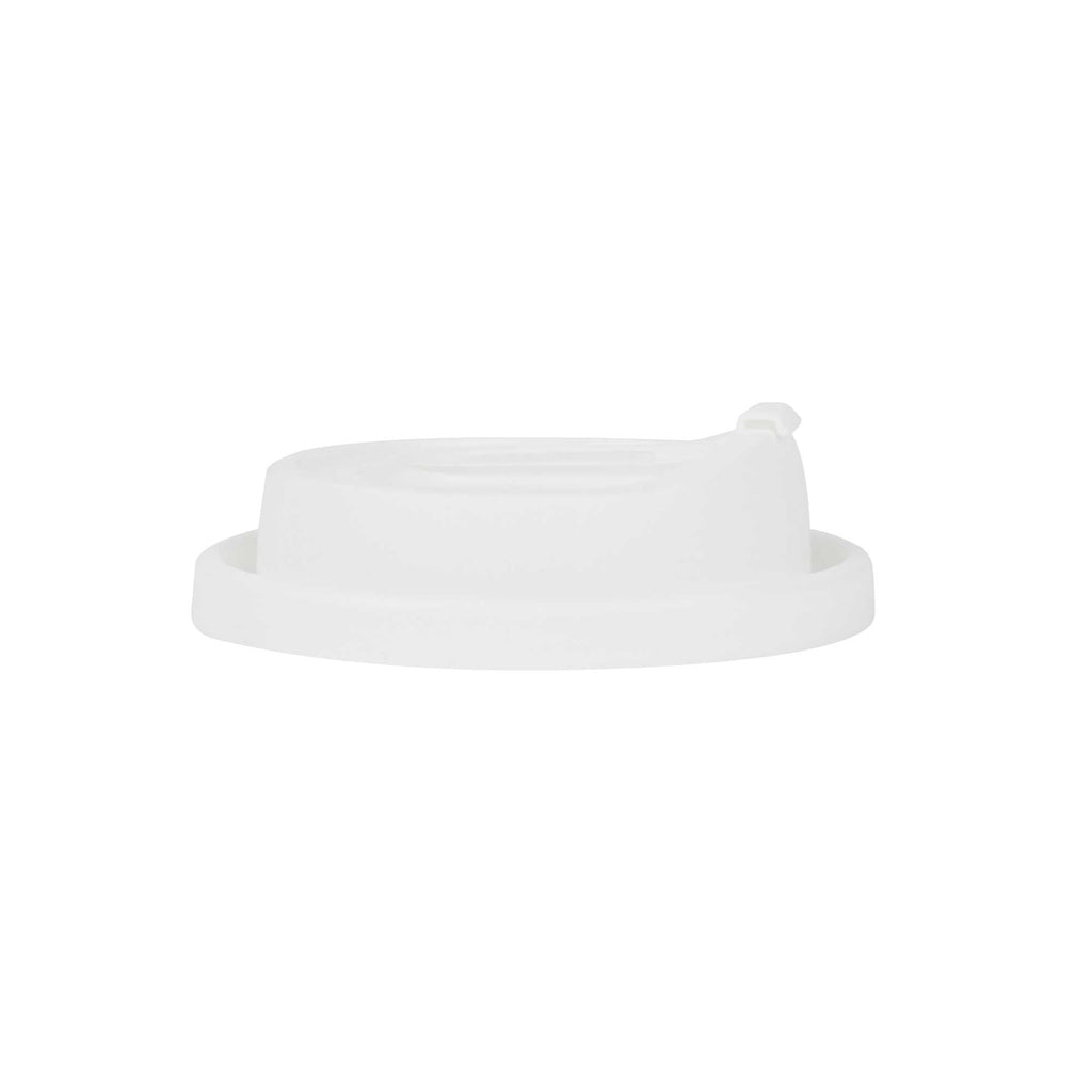 Restpresso White Plastic Coffee Cup Lid - with Detachable Plug, Fits 8, 12, 16 and 20 oz - 25 count box