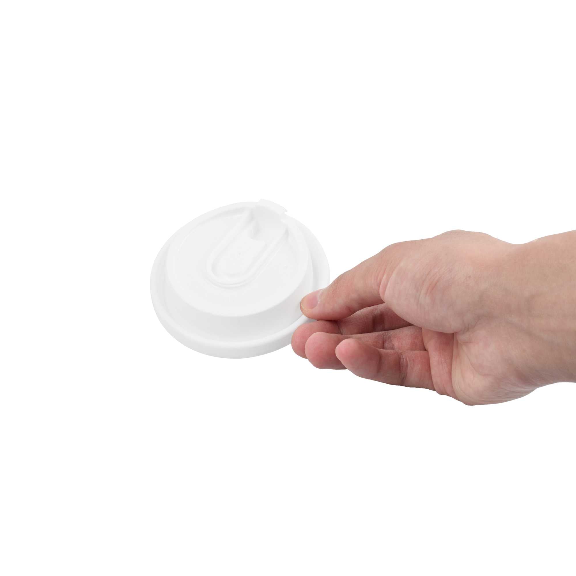 Restpresso White Plastic Coffee Cup Lid - with Detachable Plug, Fits 8, 12, 16 and 20 oz - 500 count box