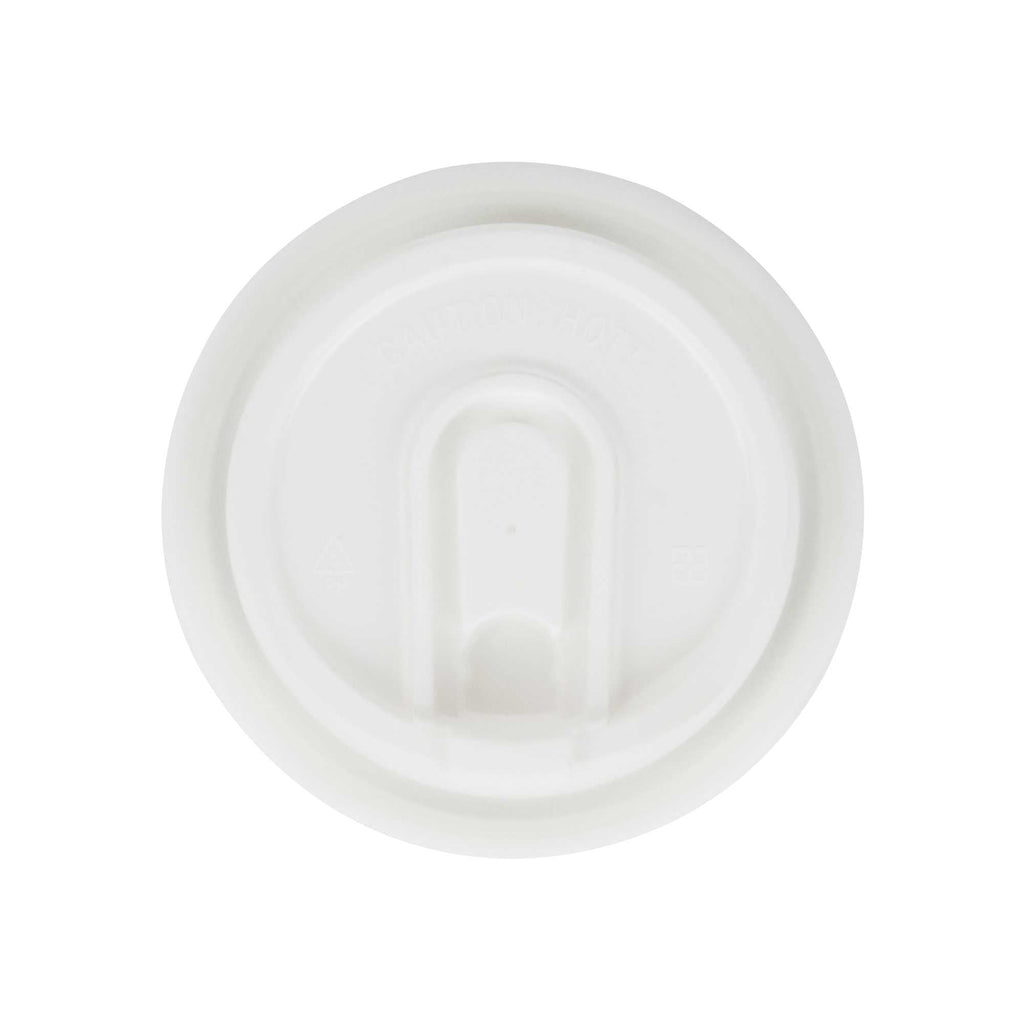 Restpresso White Plastic Coffee Cup Lid - with Detachable Plug, Fits 8, 12, 16 and 20 oz - 500 count box