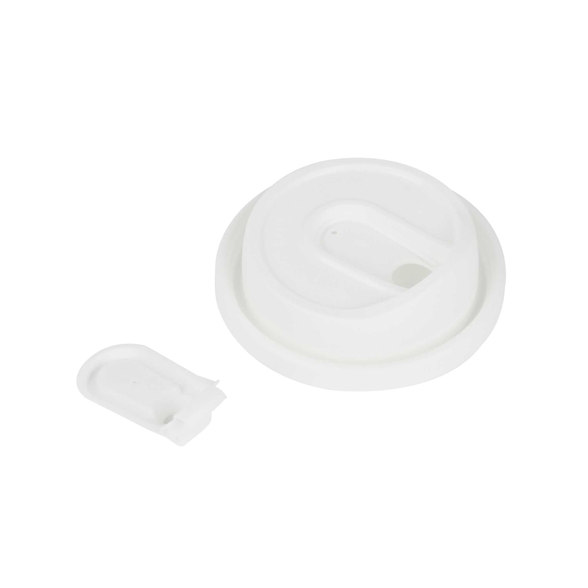 Restpresso White Plastic Coffee Cup Lid - with Detachable Plug, Fits 8, 12, 16 and 20 oz - 500 count box