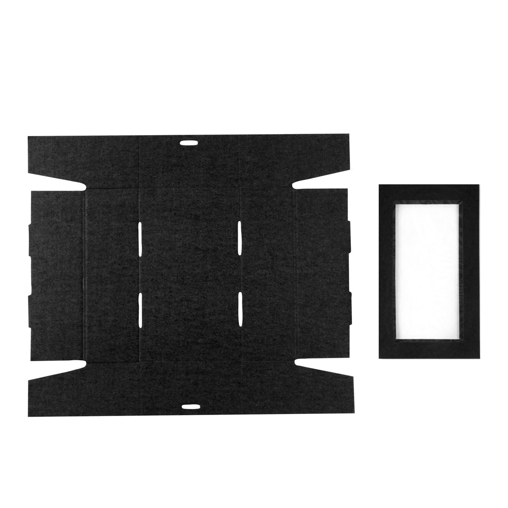 Cater Tek Rectangle Black Paper Catering Box - with Window Lid - 10 1/4" x 6" x 3 1/4" - 10 count box