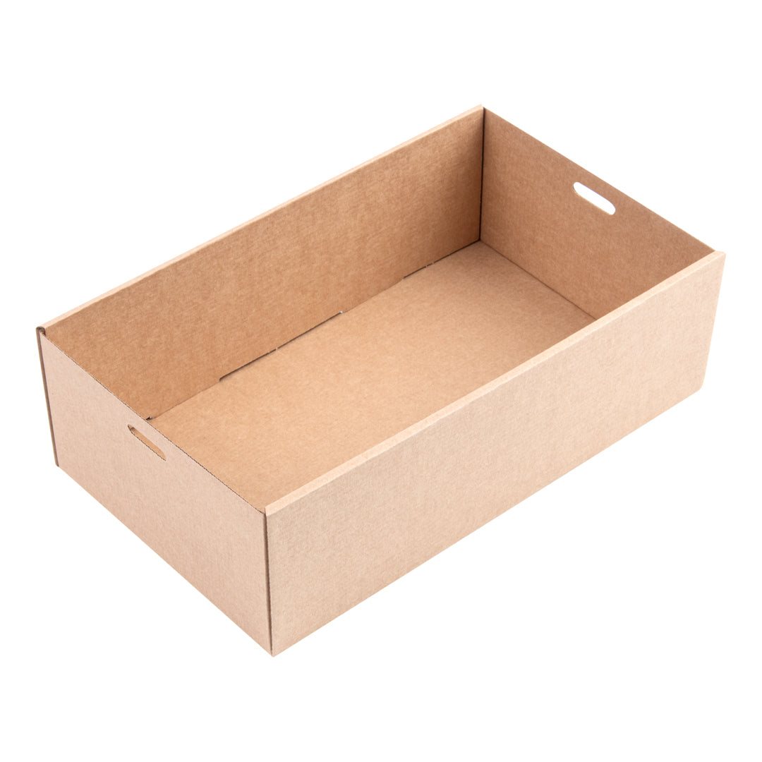 Cater Tek Rectangle Kraft Paper Catering Box - with Window Lid - 10 1/4" x 6" x 3 1/4" - 100 count box
