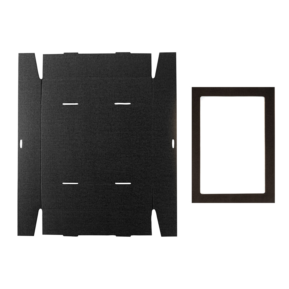 Cater Tek Rectangle Black Paper Catering Box - with Window Lid - 14 1/4" x 10" x 3 1/4" - 100 count box