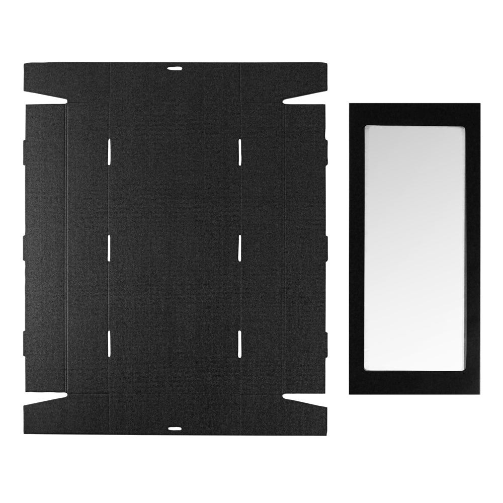 Cater Tek Rectangle Black Paper Catering Box - with Window Lid - 22 1/4" x 10" x 3 1/4" - 100 count box