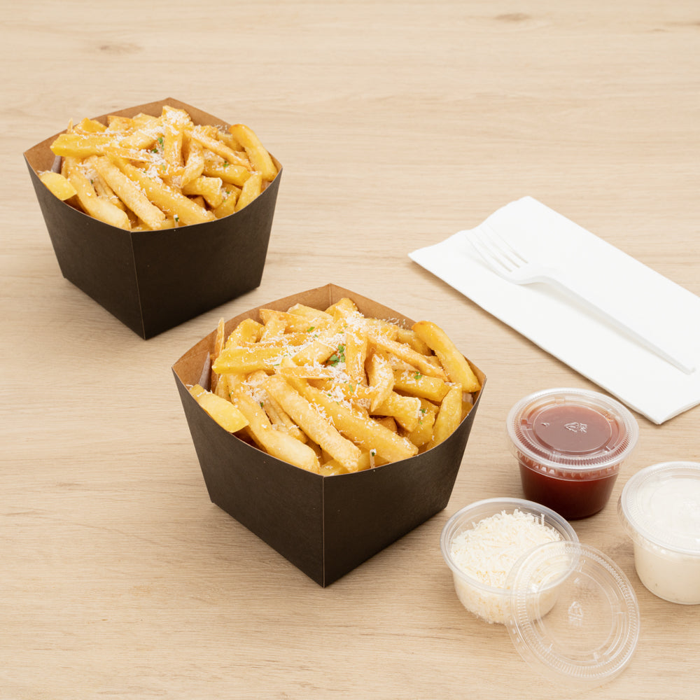 Bio Tek Square Black Paper Snack Box - 4 1/4" x 4 1/4" x 3 1/4" - 200 count box