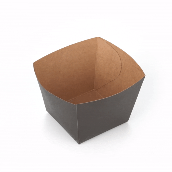 Bio Tek Square Black Paper Snack Box - 4 1/4" x 4 1/4" x 3 1/4" - 200 count box