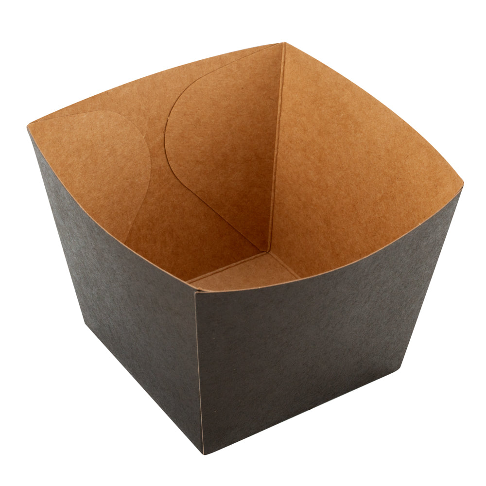 Bio Tek Square Black Paper Snack Box - 4 1/4" x 4 1/4" x 3 1/4" - 200 count box