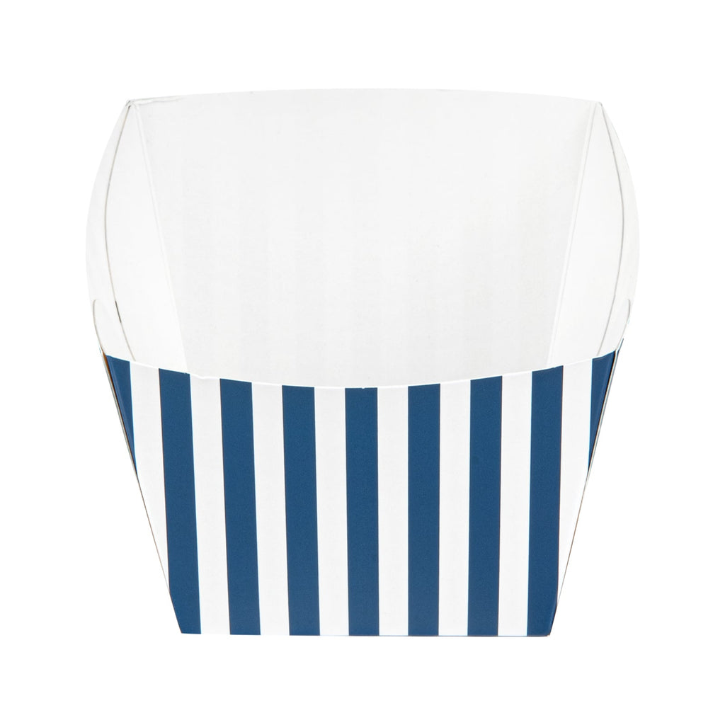 Bio Tek Square Blue and White Stripe Paper Snack Box - 4 1/4" x 4 1/4" x 3 1/4" - 200 count box