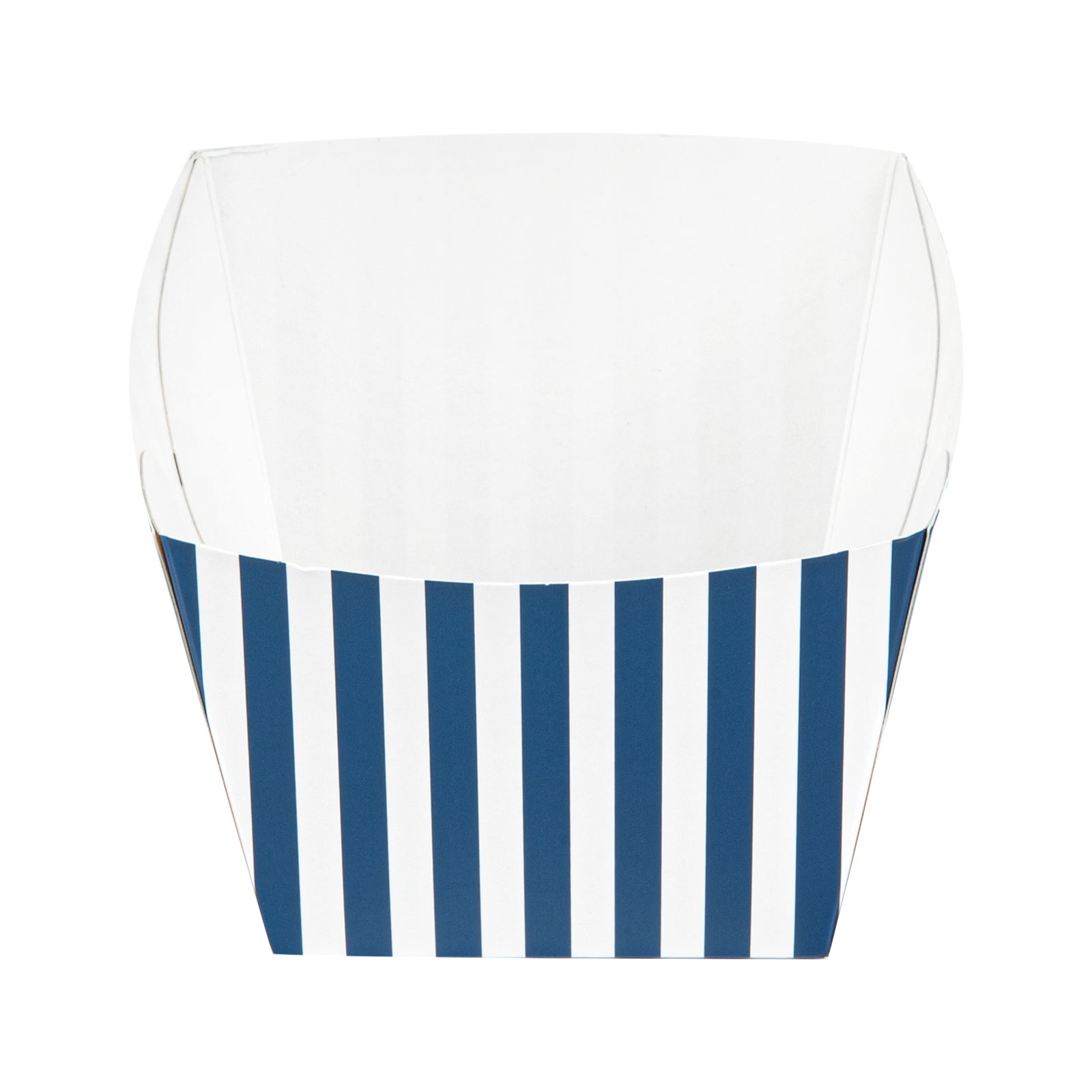 Bio Tek Square Blue and White Stripe Paper Snack Box - 4 1/4" x 4 1/4" x 3 1/4" - 200 count box
