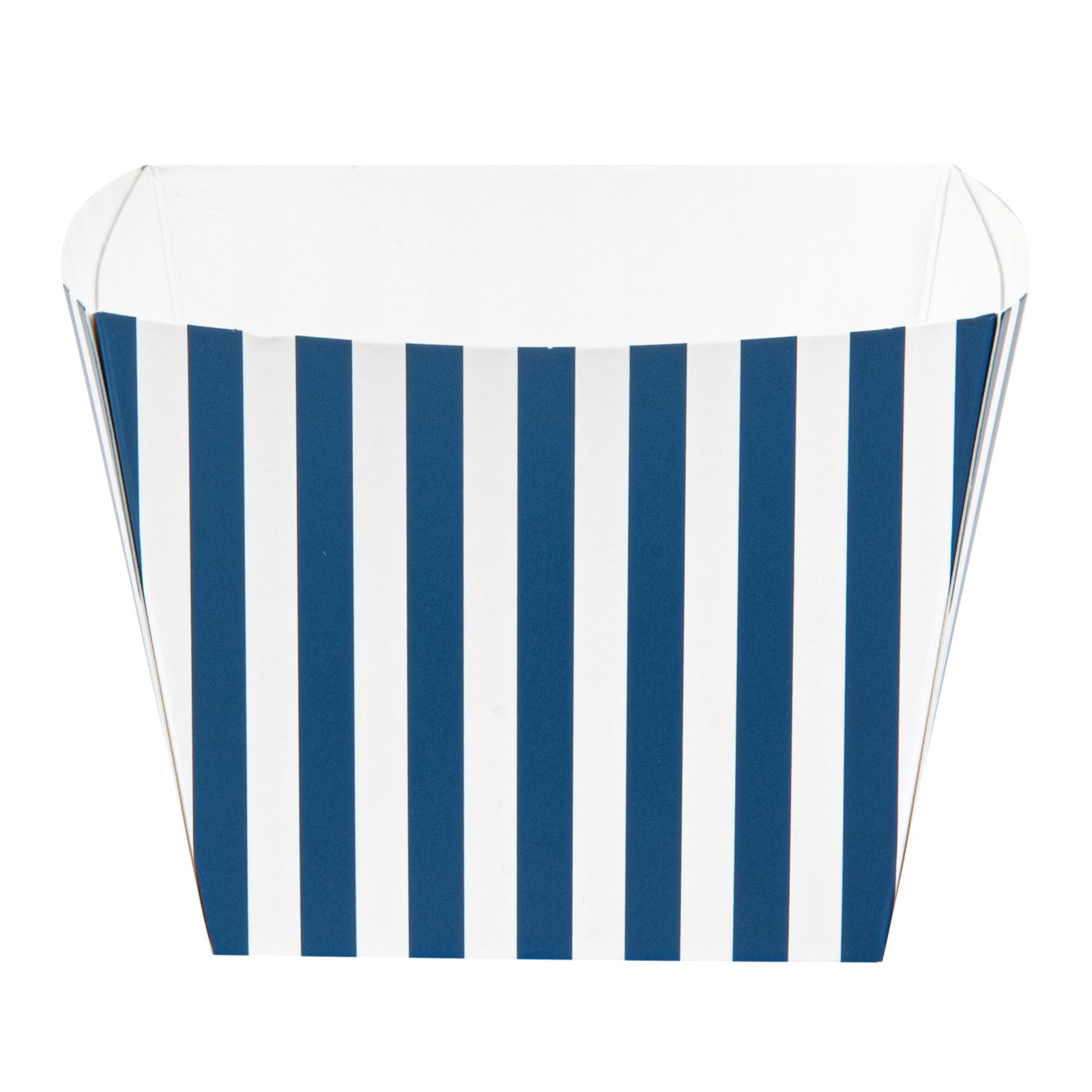 Bio Tek Square Blue and White Stripe Paper Snack Box - 4 1/4" x 4 1/4" x 3 1/4" - 200 count box