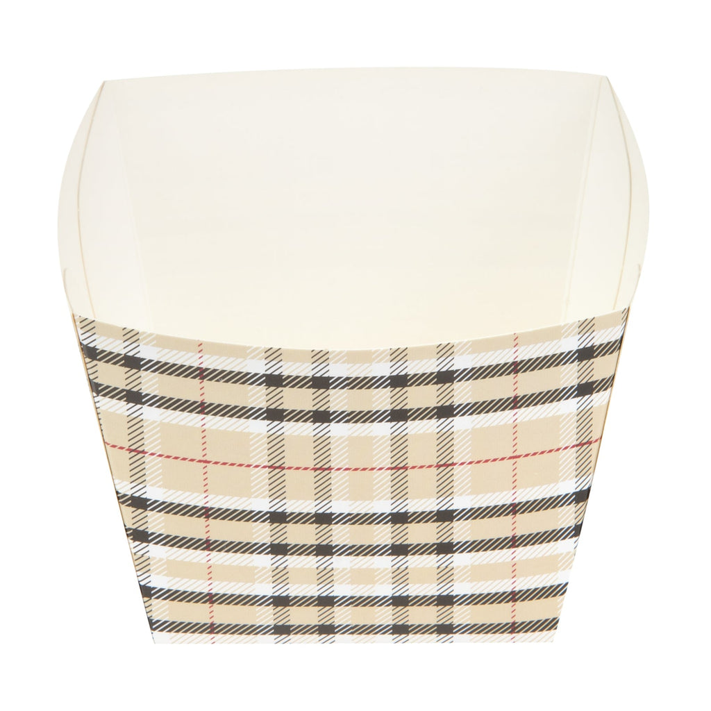 Bio Tek Square Plaid Paper Snack Box - 4 1/4" x 4 1/4" x 3 1/4" - 200 count box