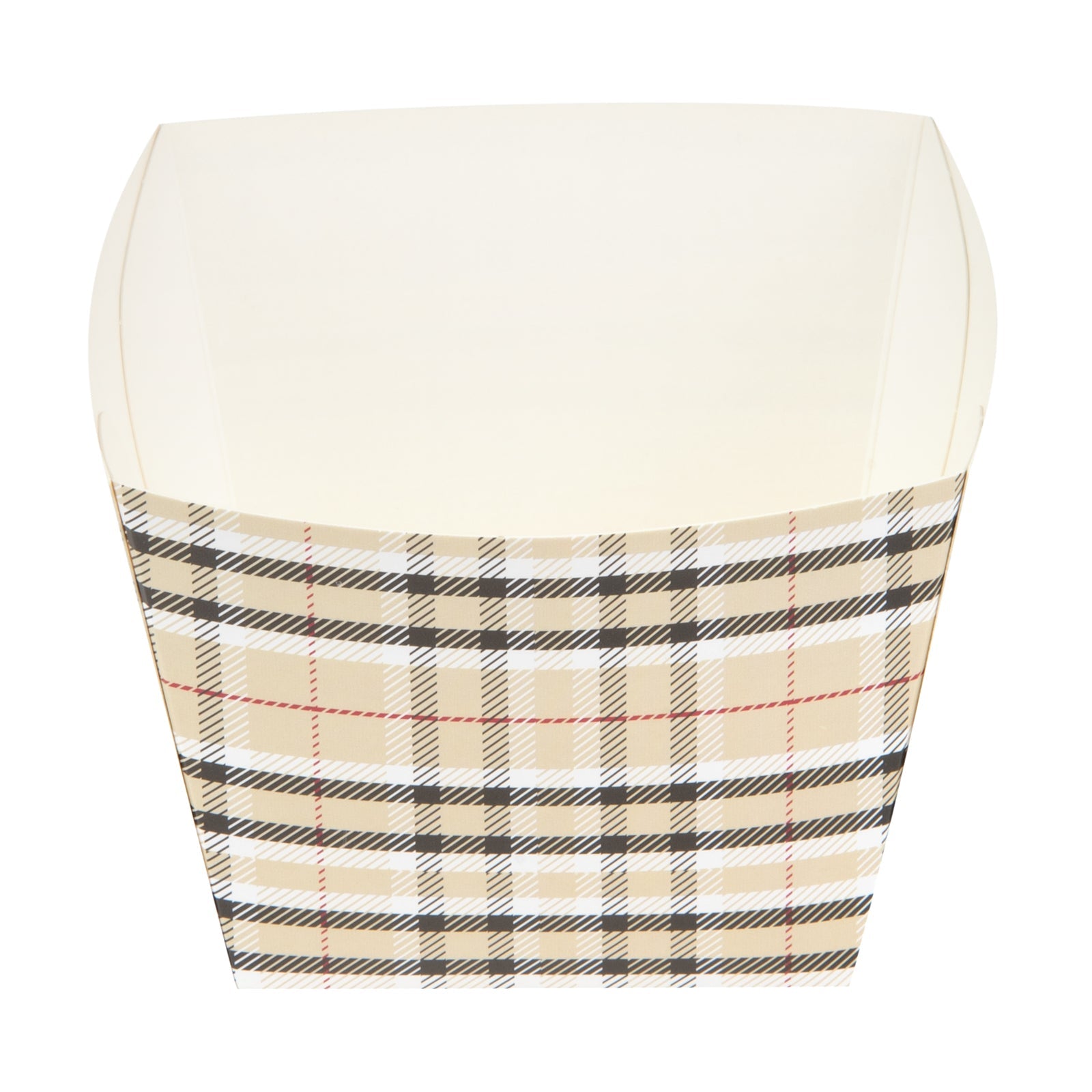 Bio Tek Square Plaid Paper Snack Box - 4 1/4" x 4 1/4" x 3 1/4" - 200 count box