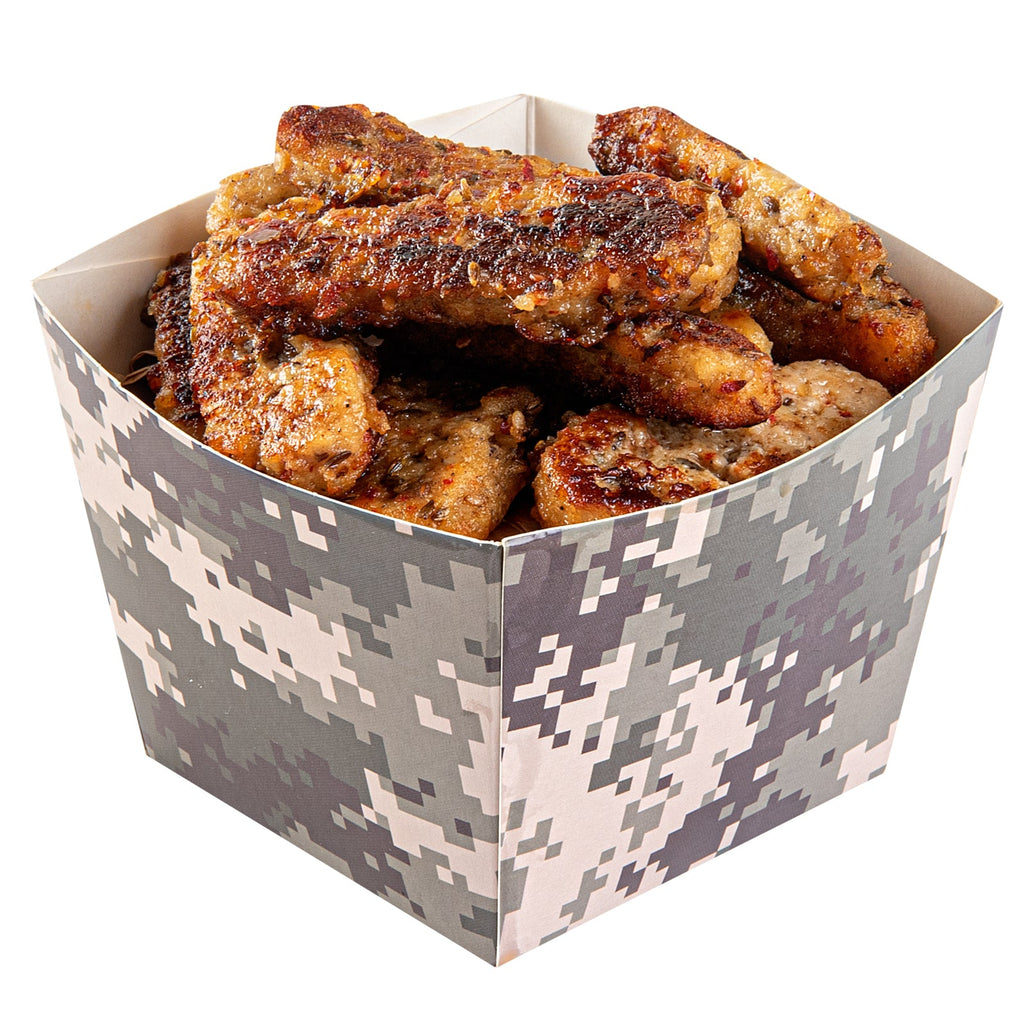 Bio Tek Square Camouflage Paper Snack Box - 4 1/4" x 4 1/4" x 3 1/4" - 200 count box
