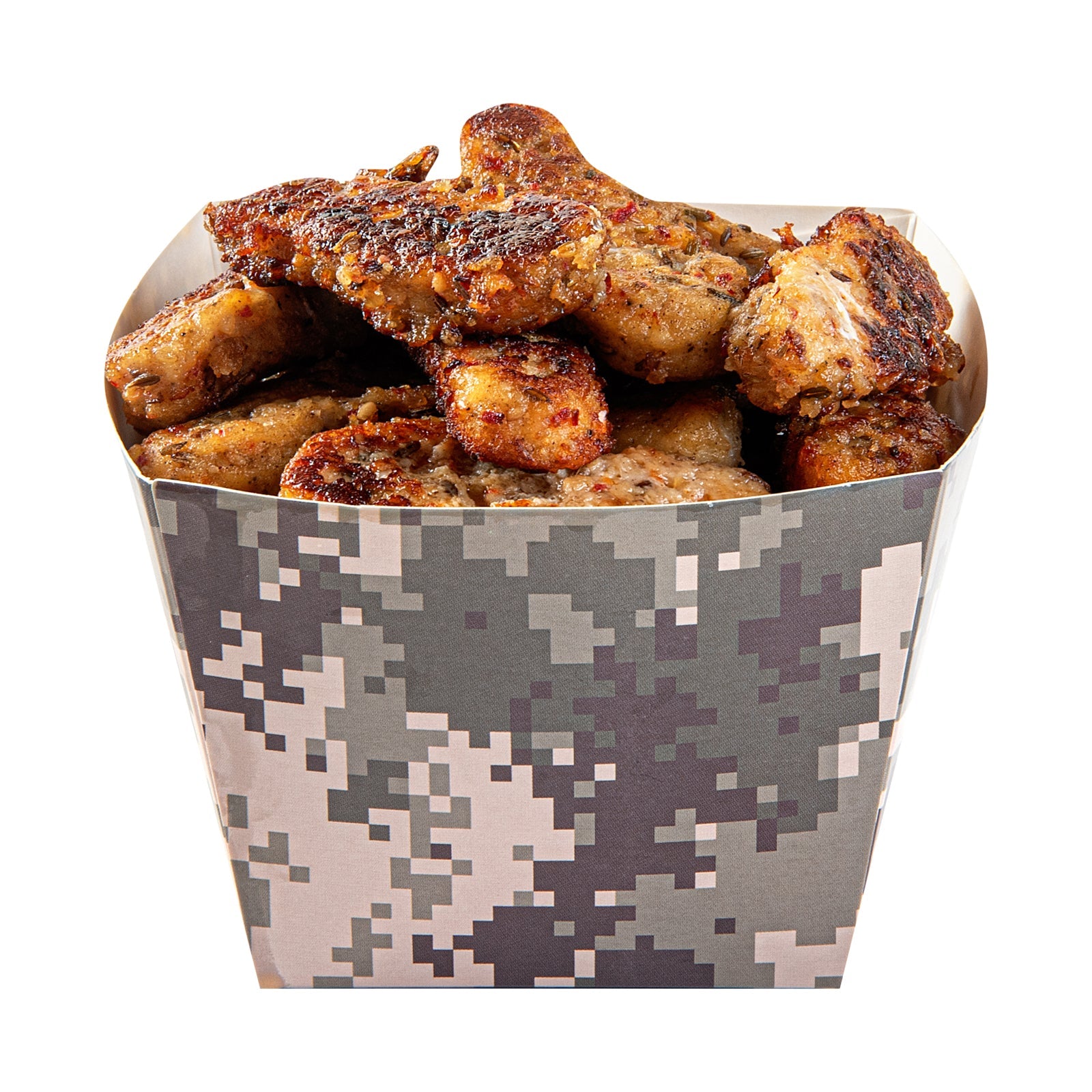 Bio Tek Square Camouflage Paper Snack Box - 4 1/4" x 4 1/4" x 3 1/4" - 200 count box
