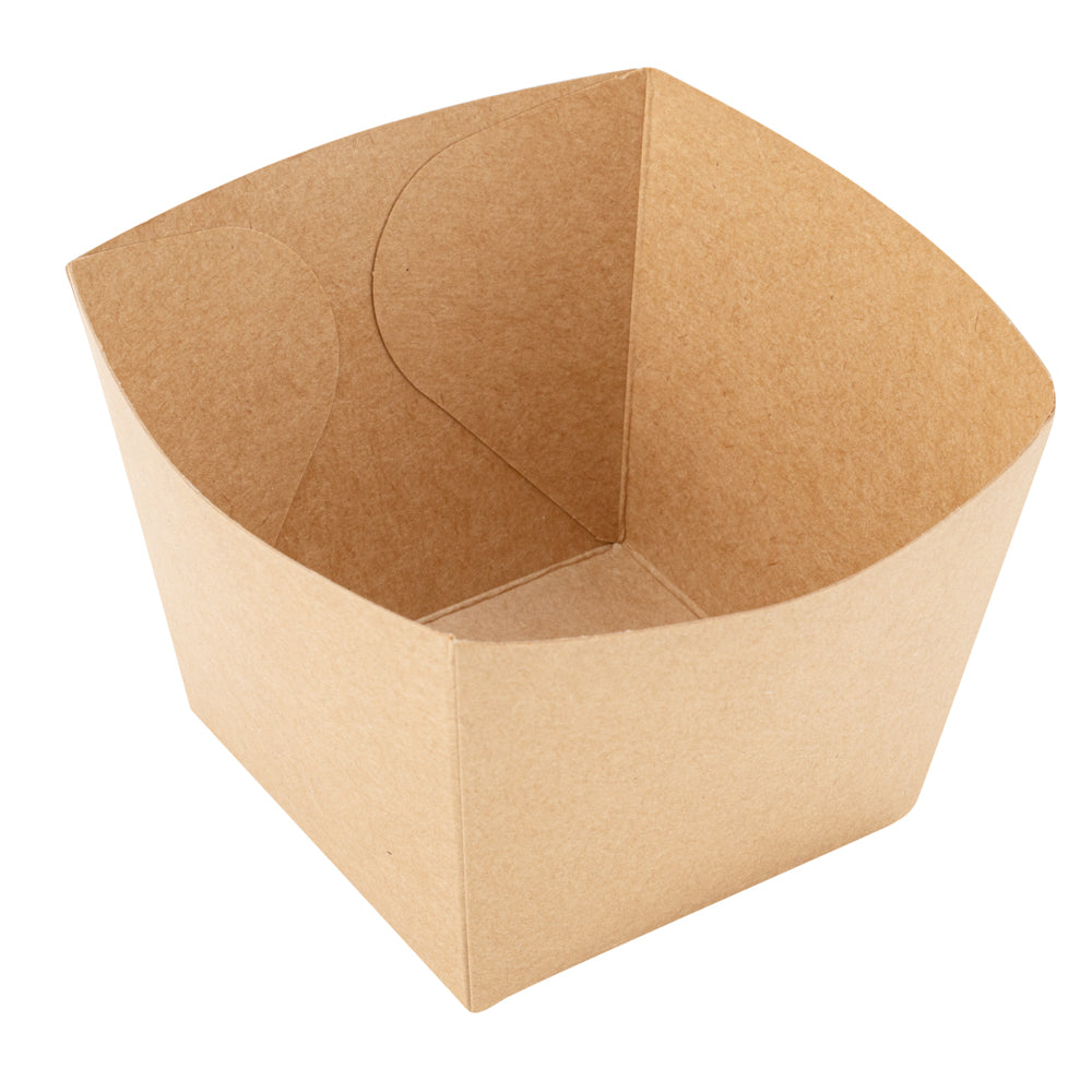 Bio Tek Square Kraft Paper Snack Box - 4 1/4" x 4 1/4" x 3 1/4" - 200 count box