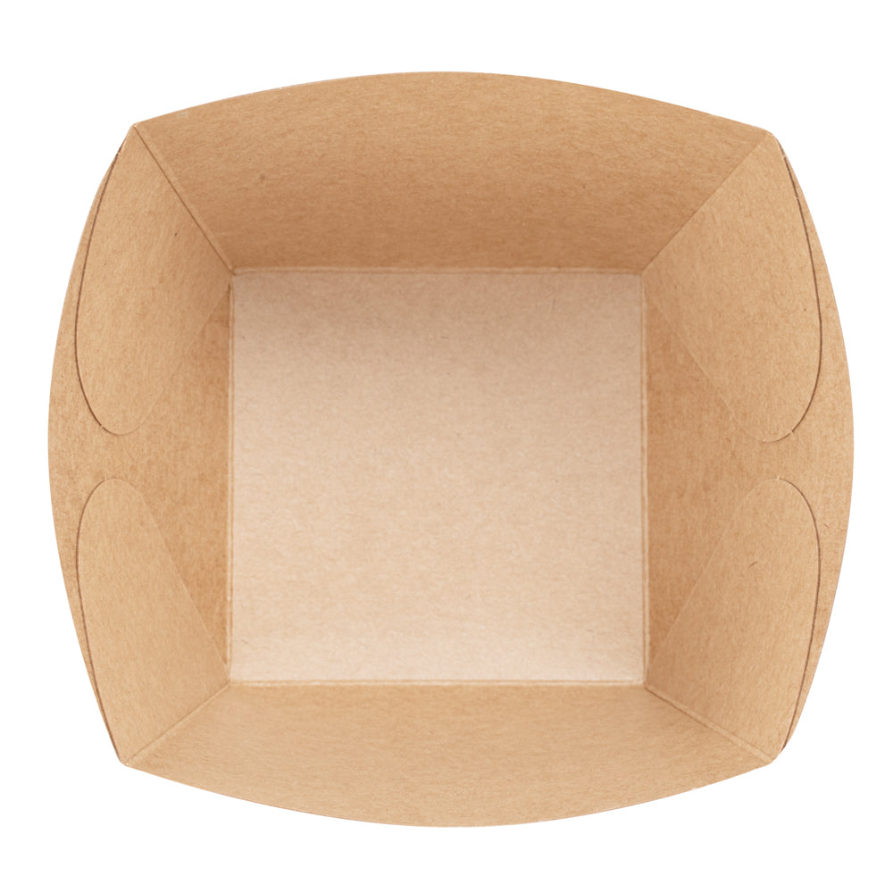 Bio Tek Square Kraft Paper Snack Box - 4 1/4" x 4 1/4" x 3 1/4" - 200 count box
