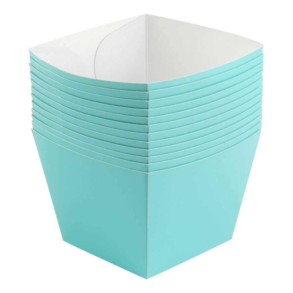 Bio Tek Square Turquoise Paper Snack Box - 4 1/4" x 4 1/4" x 3 1/4" - 200 count box