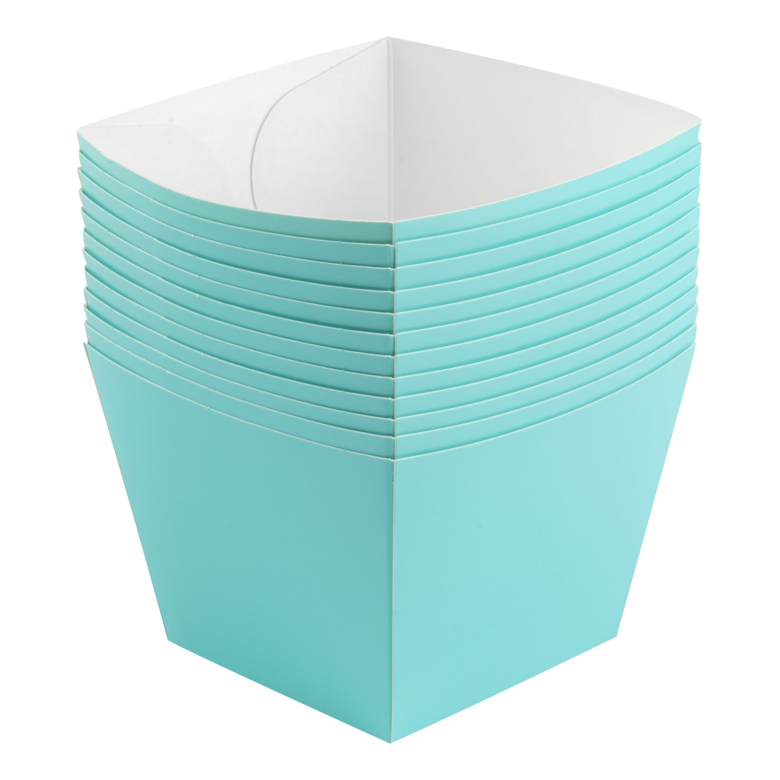 Bio Tek Square Turquoise Paper Snack Box - 4 1/4" x 4 1/4" x 3 1/4" - 200 count box