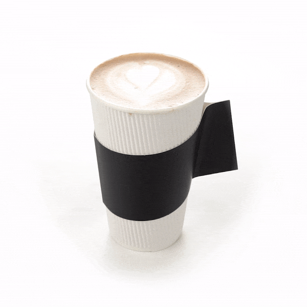 Restpresso Black Paper Coffee Cup Sleeve - with Handle, Fits 12 / 16 / 20 oz Cups - 50 count box