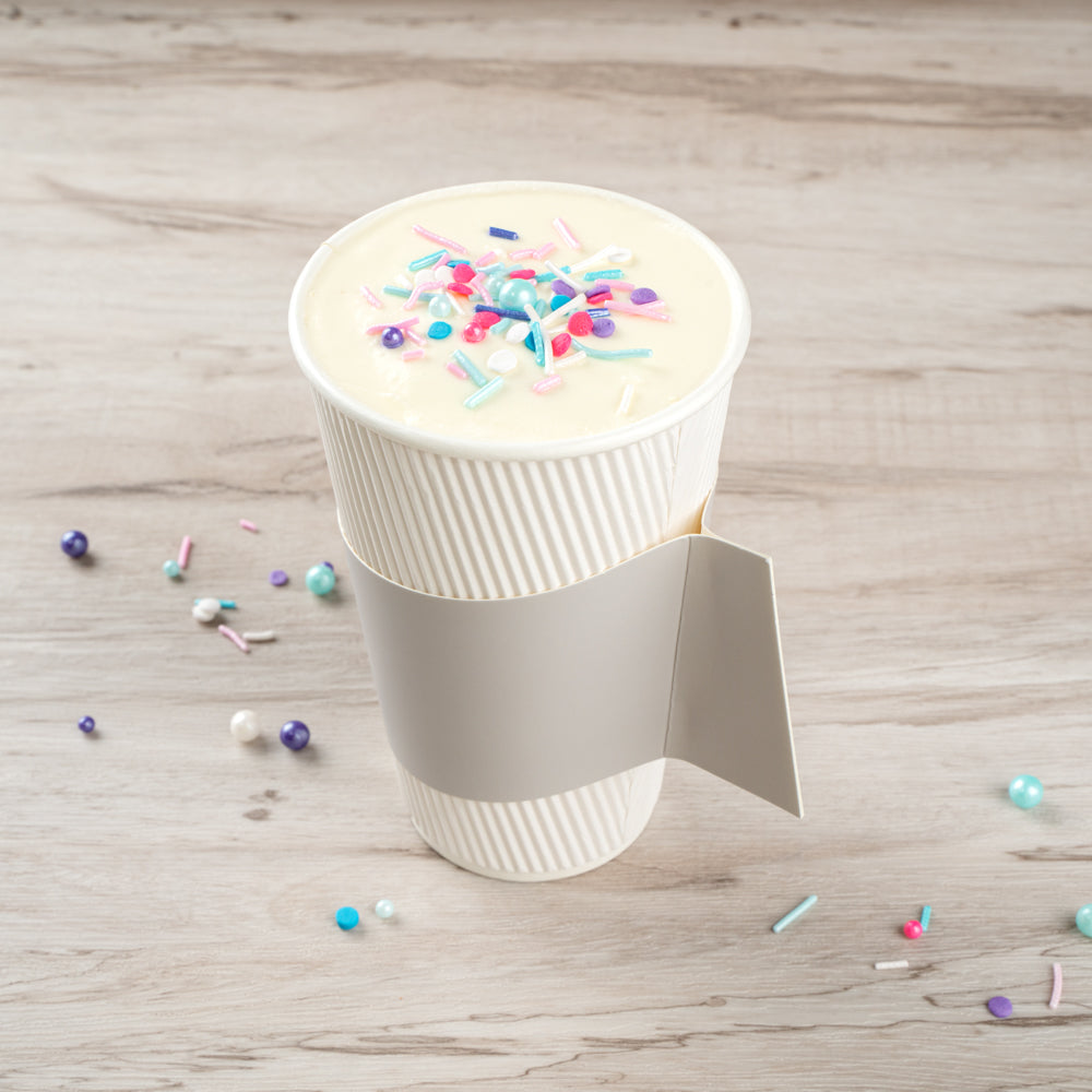 Restpresso Gray Paper Coffee Cup Sleeve - with Handle, Fits 12 / 16 / 20 oz Cups - 50 count box