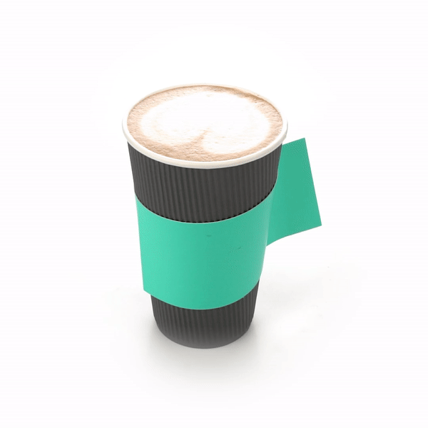 Restpresso Turquoise Paper Coffee Cup Sleeve - with Handle, Fits 12 / 16 / 20 oz Cups - 50 count box