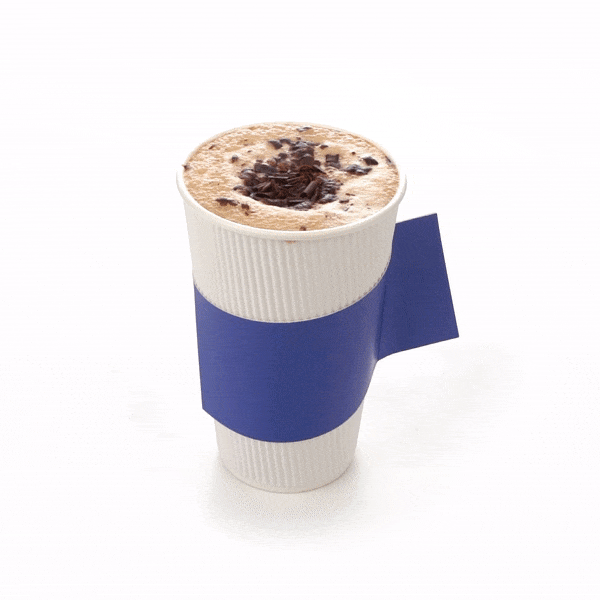 Restpresso Navy Blue Paper Coffee Cup Sleeve - with Handle, Fits 12 / 16 / 20 oz Cups - 1000 count box