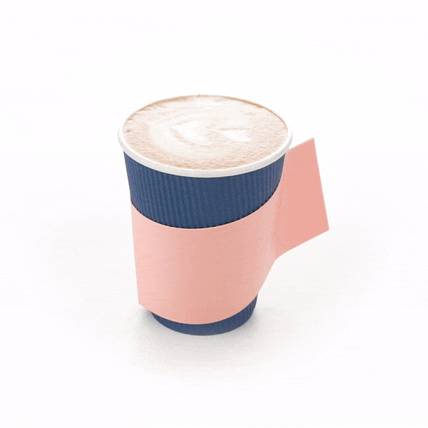 Restpresso Nude Paper Coffee Cup Sleeve - with Handle, Fits 12 / 16 / 20 oz Cups - 50 count box