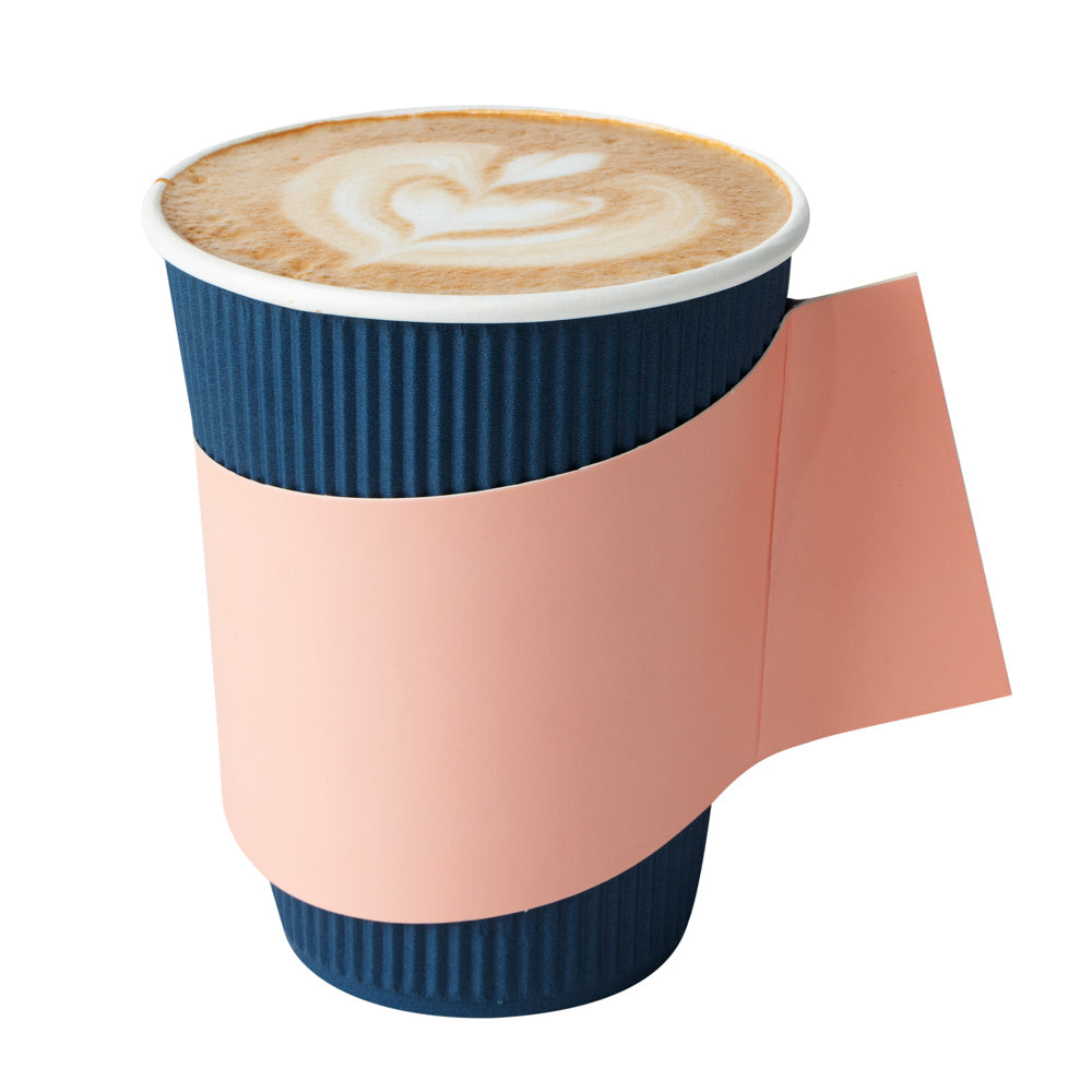 Restpresso Nude Paper Coffee Cup Sleeve - with Handle, Fits 12 / 16 / 20 oz Cups - 1000 count box