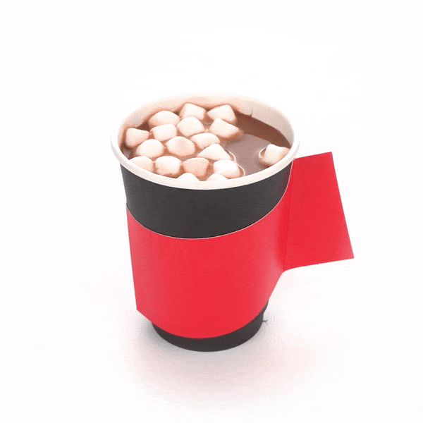 Restpresso Red Paper Coffee Cup Sleeve - with Handle, Fits 12 / 16 / 20 oz Cups - 1000 count box
