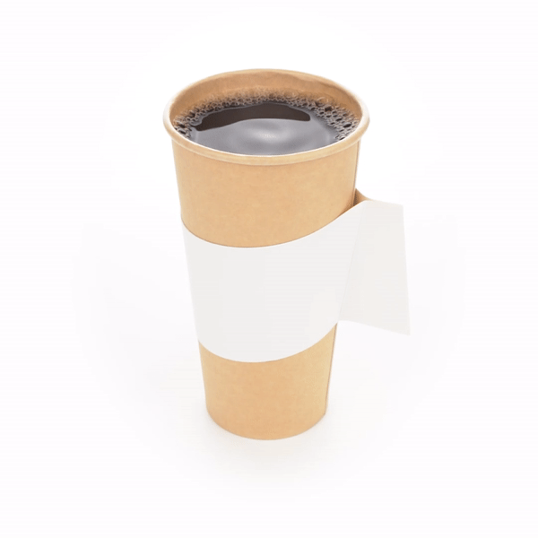 Restpresso White Paper Coffee Cup Sleeve - with Handle, Fits 12 / 16 / 20 oz Cups - 1000 count box