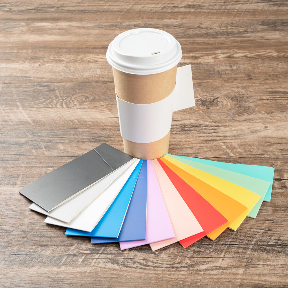 Restpresso White Paper Coffee Cup Sleeve - with Handle, Fits 12 / 16 / 20 oz Cups - 1000 count box