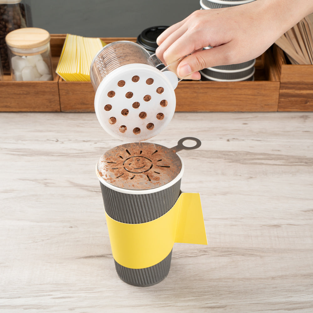Restpresso Yellow Paper Coffee Cup Sleeve - with Handle, Fits 12 / 16 / 20 oz Cups - 1000 count box