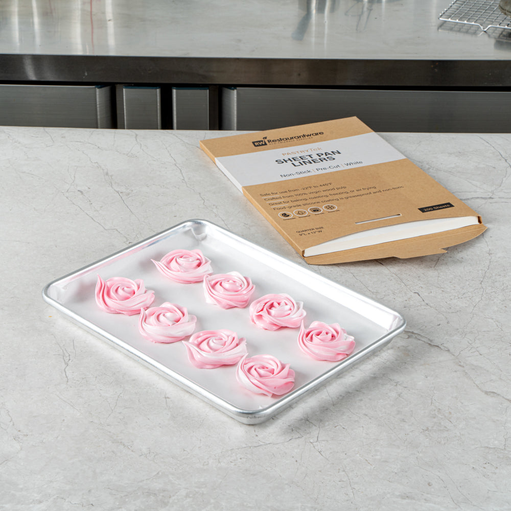 Pastry Tek White Parchment Paper Quarter Size Sheet Pan Liner - Silicone Coated - 9" x 13" - 1000 count box