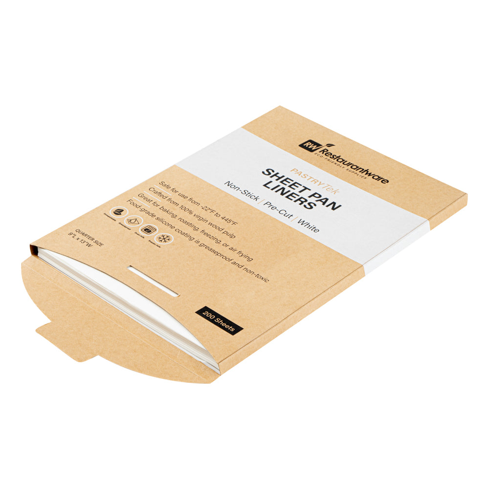Pastry Tek White Parchment Paper Quarter Size Sheet Pan Liner - Silicone Coated - 9" x 13" - 1000 count box