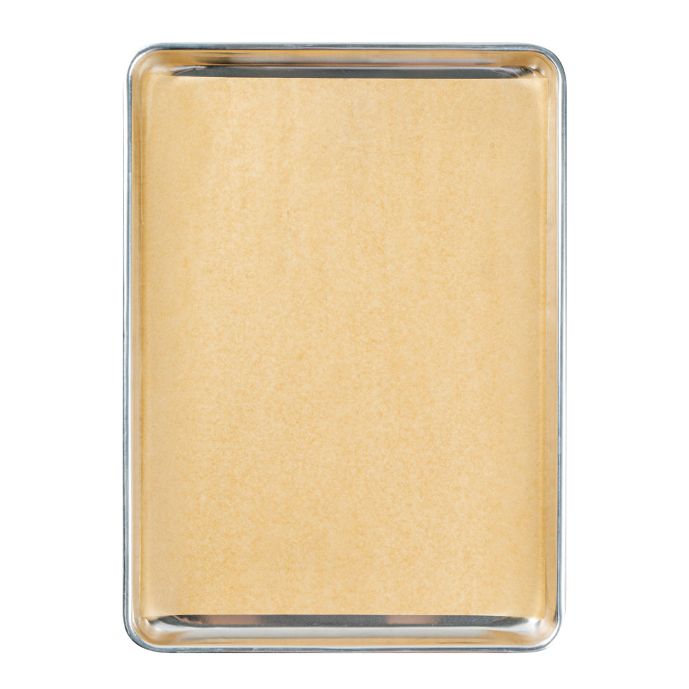 Pastry Tek Unbleached Parchment Paper Half Size Sheet Pan Liner - Silicone Coated - 12" x 16" - 200 count box