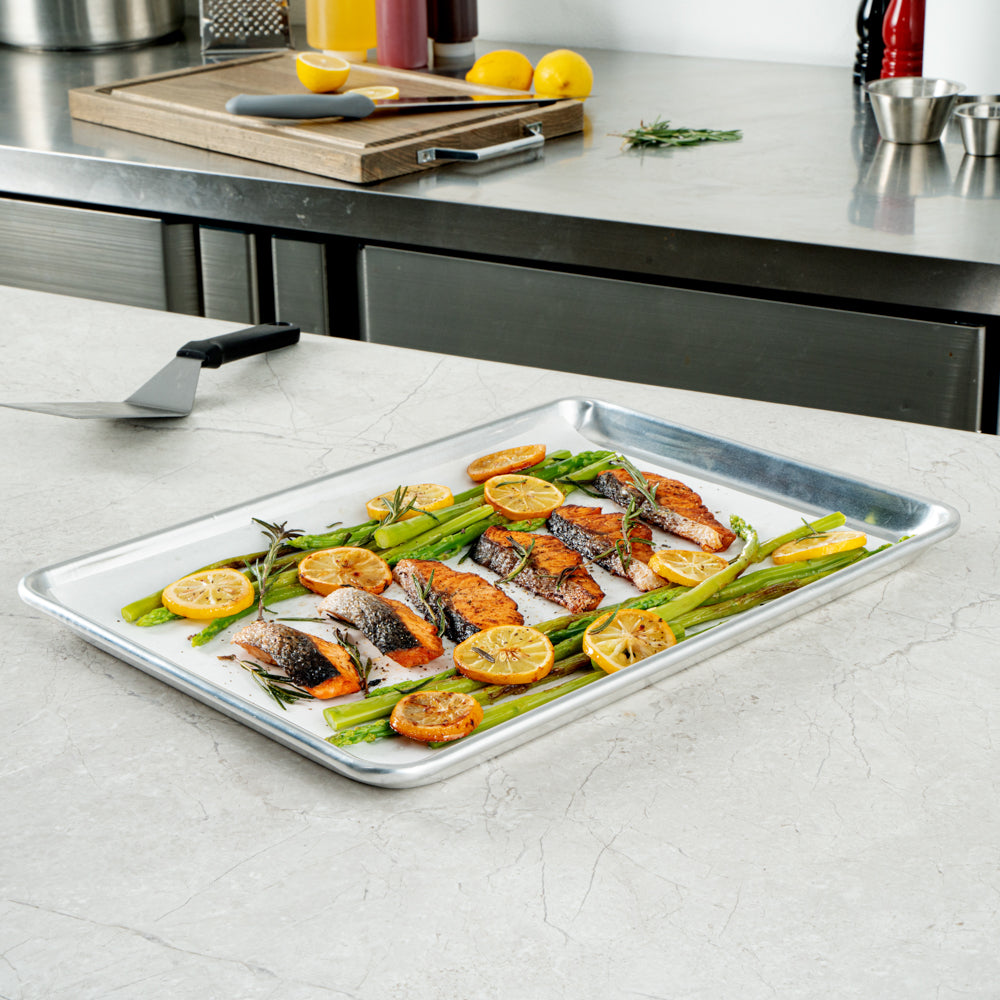 Pastry Tek White Parchment Paper Half Size Sheet Pan Liner - Silicone Coated - 12" x 16" - 200 count box