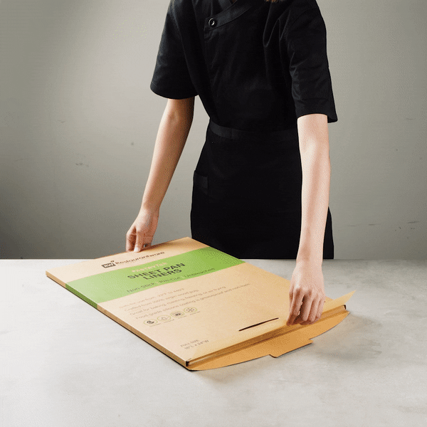 Pastry Tek Unbleached Parchment Paper Full Size Sheet Pan Liner - Silicone Coated, Compostable - 16" x 24" - 200 count box
