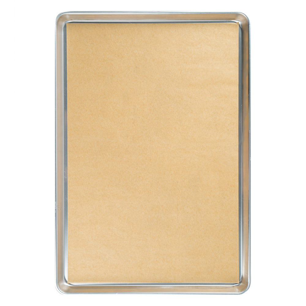 Pastry Tek Unbleached Parchment Paper Full Size Sheet Pan Liner - Silicone Coated, Compostable - 16" x 24" - 200 count box