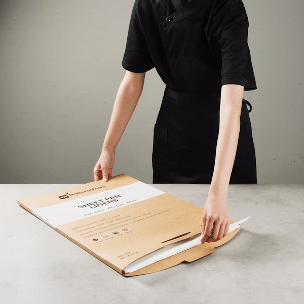 Pastry Tek White Parchment Paper Full Size Sheet Pan Liner - Silicone Coated, Compostable - 16" x 24" - 200 count box