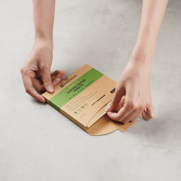 Pastry Tek Unbleached Parchment Paper Baking Sheet - Precut, Silicone Coated, Compostable - 5" x 5" - 1000 count box