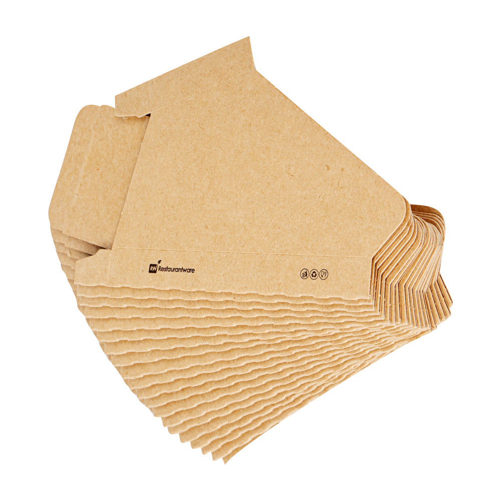 Bio Tek Kraft Paper Small Taco Holder - Greaseproof - 4" x 1 1/4" x 2 1/4" - 200 count box
