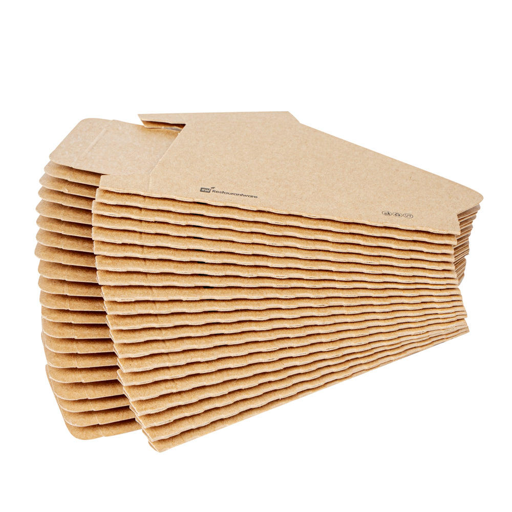 Bio Tek Kraft Paper Small Taco Holder - Greaseproof - 4" x 1 1/4" x 2 1/4" - 200 count box