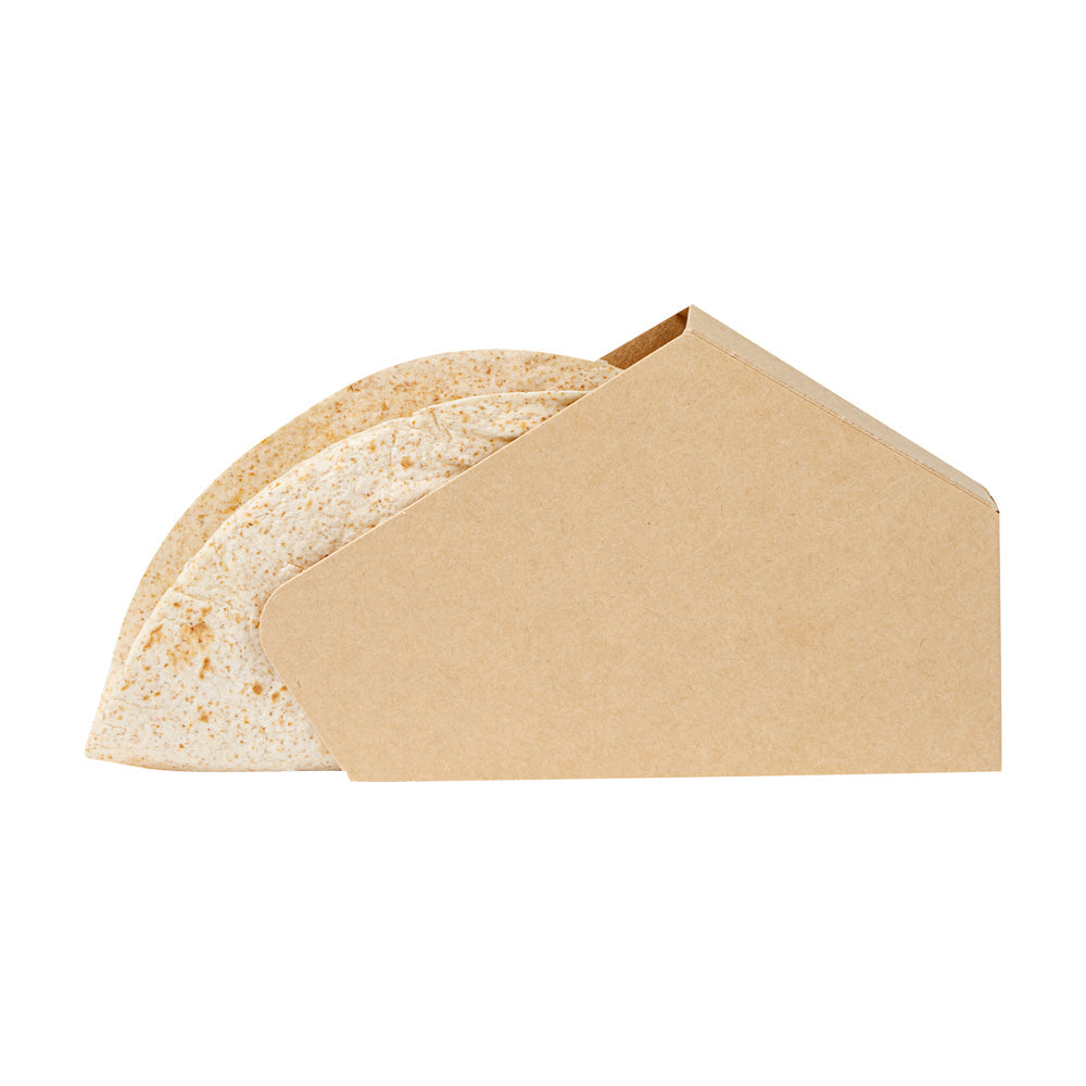 Bio Tek Kraft Paper Large Taco Holder - Greaseproof - 6 1/4" x 2" x 3 3/4" - 200 count box