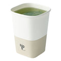Hip 2 Be Square 12 oz White and Taupe Paper Hot / Cold Drinking Cup - Single Wall - 3 1/4" x 3 1/4" x 4 1/4" - 25 count box