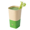 Hip 2 Be Square 16 oz Kraft and Green Paper Hot / Cold Drinking Cup - Single Wall - 3 1/4" x 3 1/4" x 5 1/2" - 25 count box
