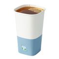 Hip 2 Be Square 16 oz White and Blue Paper Hot / Cold Drinking Cup - Single Wall - 3 1/4" x 3 1/4" x 5 1/2" - 25 count box