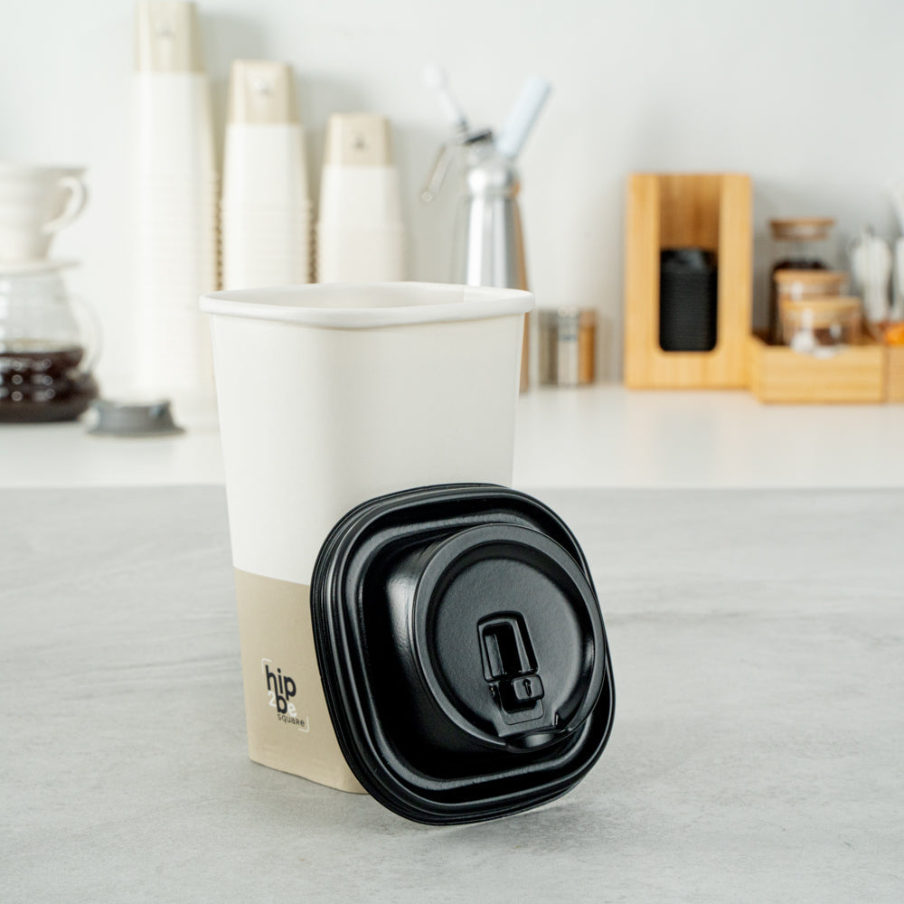 Hip 2 Be Square Black Plastic Sippy Cup Lid - Fits 12, 16 and 22 oz - 25 count box